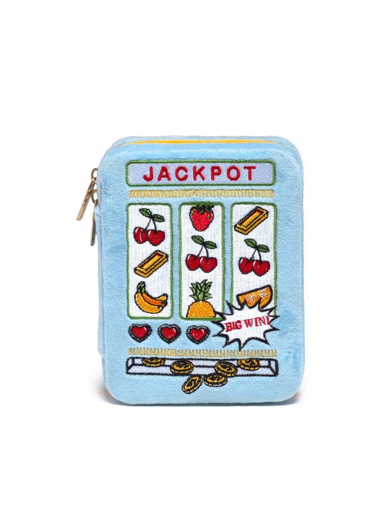 Velvet Jewelry Zip Case / Organizer - Slot Machine - Blue