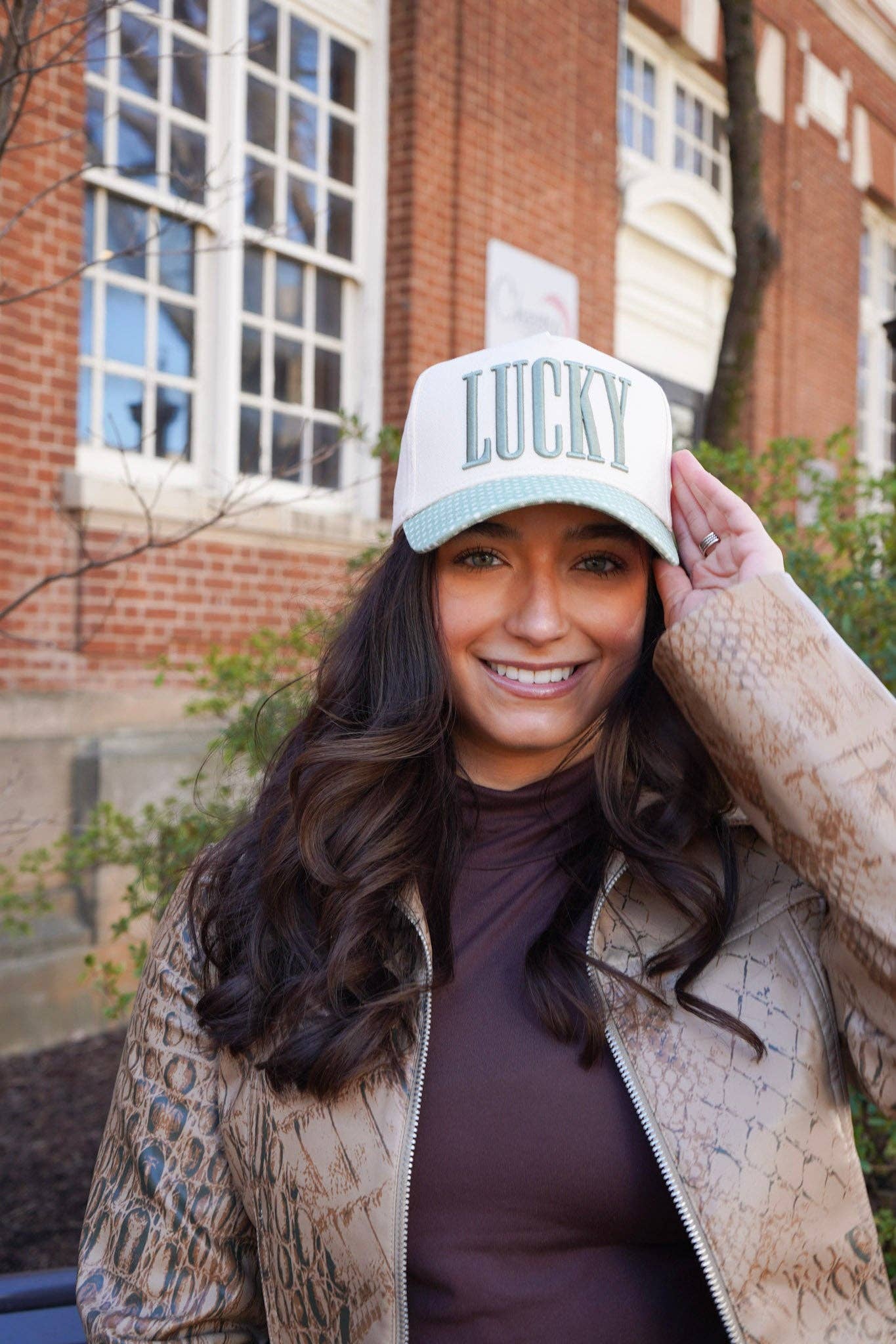 Lucky - Green Polka Dot Trucker Hat