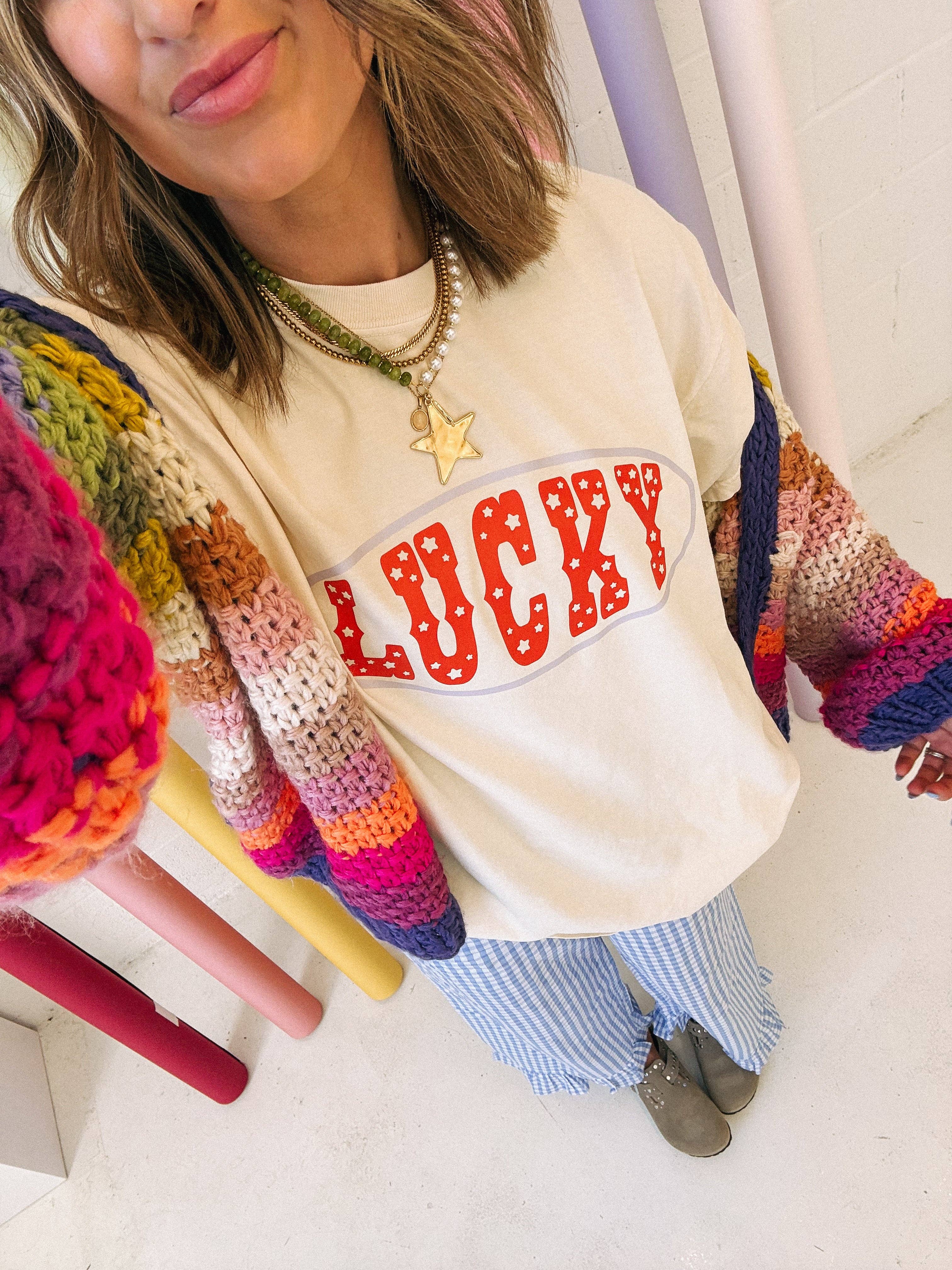 Star studded lucky graphic tee