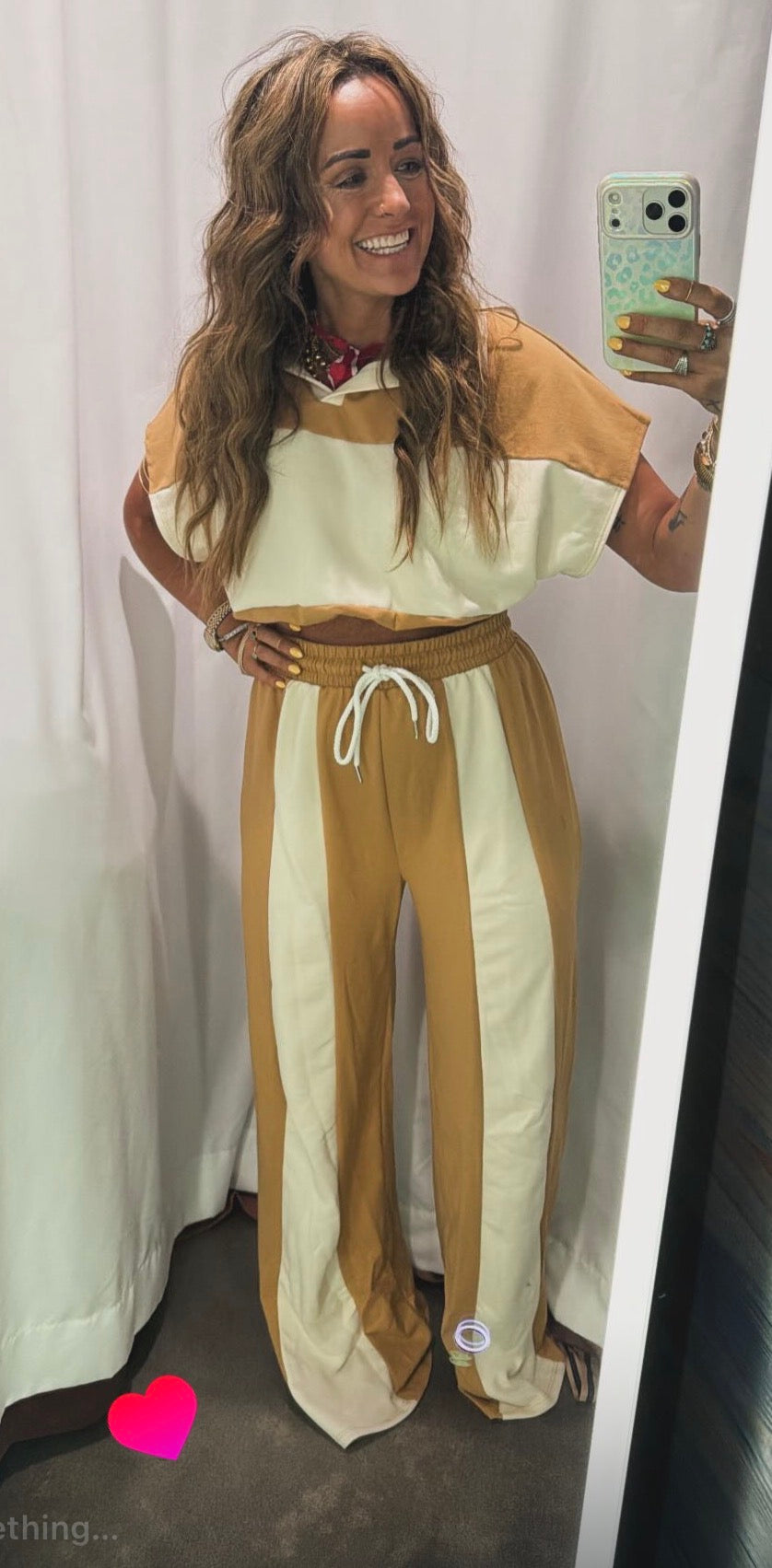Cropped polo pant set