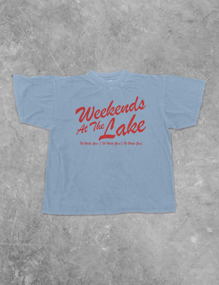 Weekends At The Lake, Summer Boxy Cotton T-Shirt