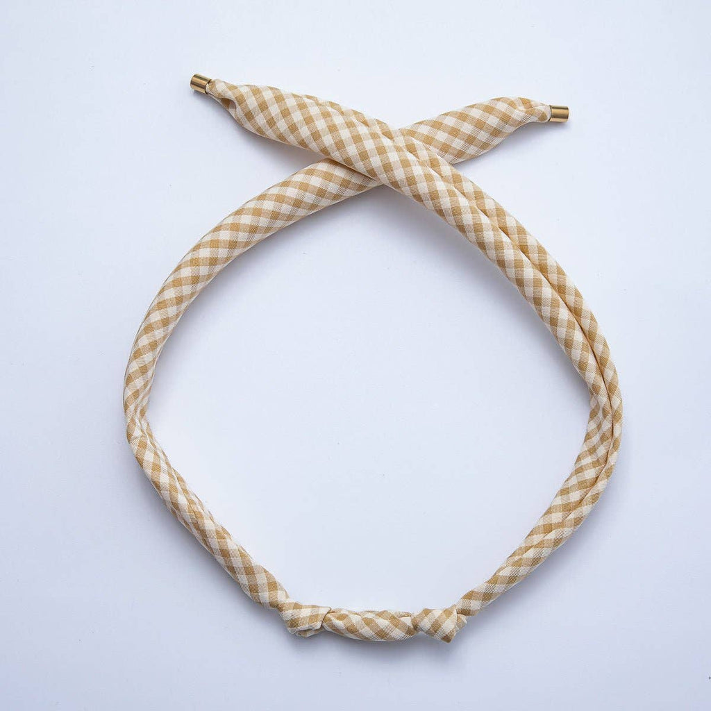 Stainless Steel Knotted Mini Gingham Bandana Scarf Necklace