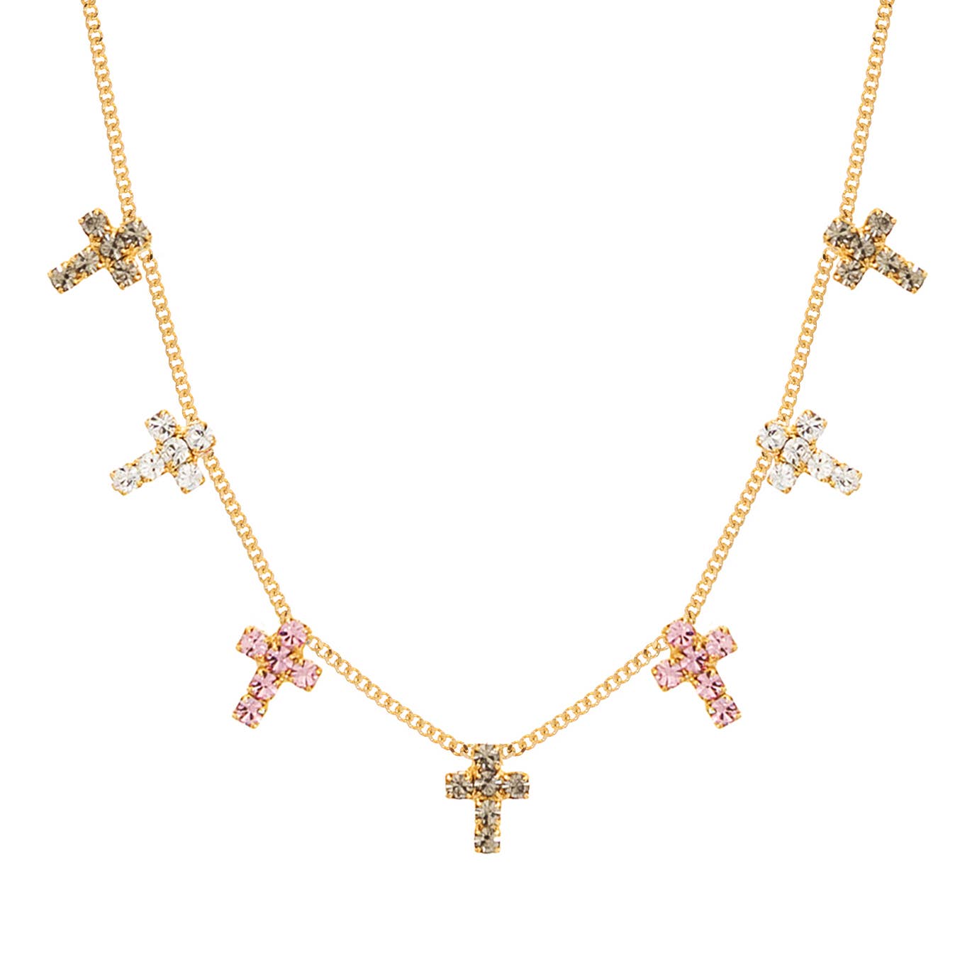 Multi Cross Necklace in Candy Glam Blush
