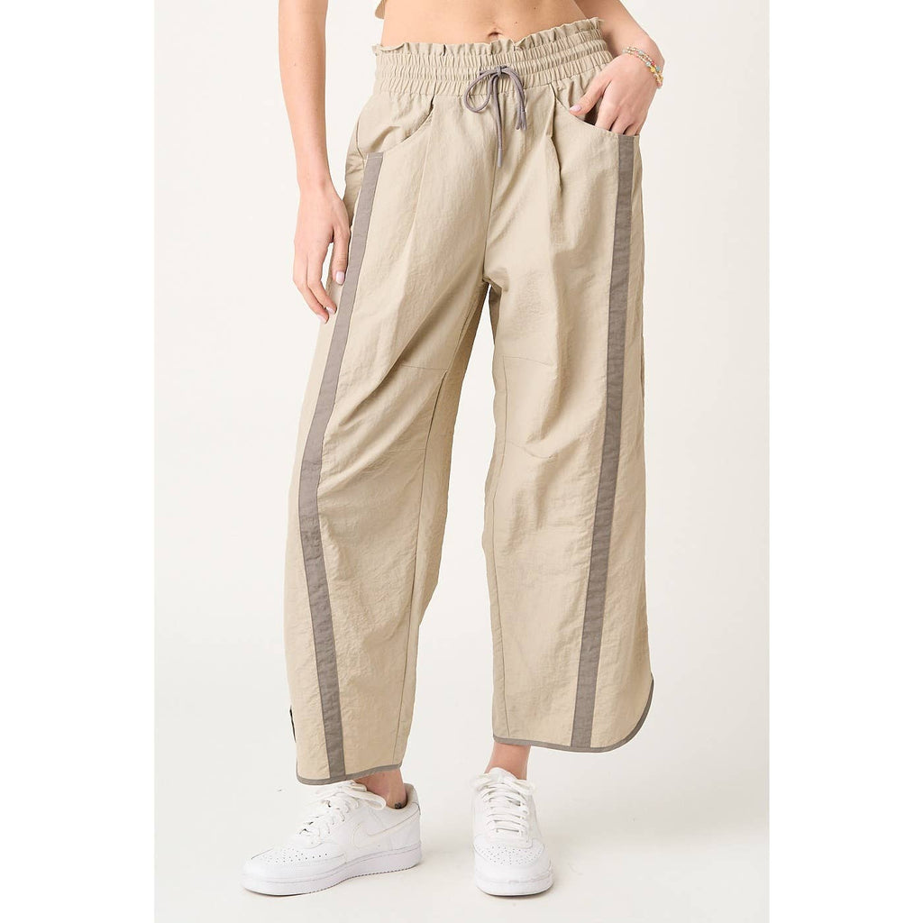 SPORTY STRIPE BARREL PANTS