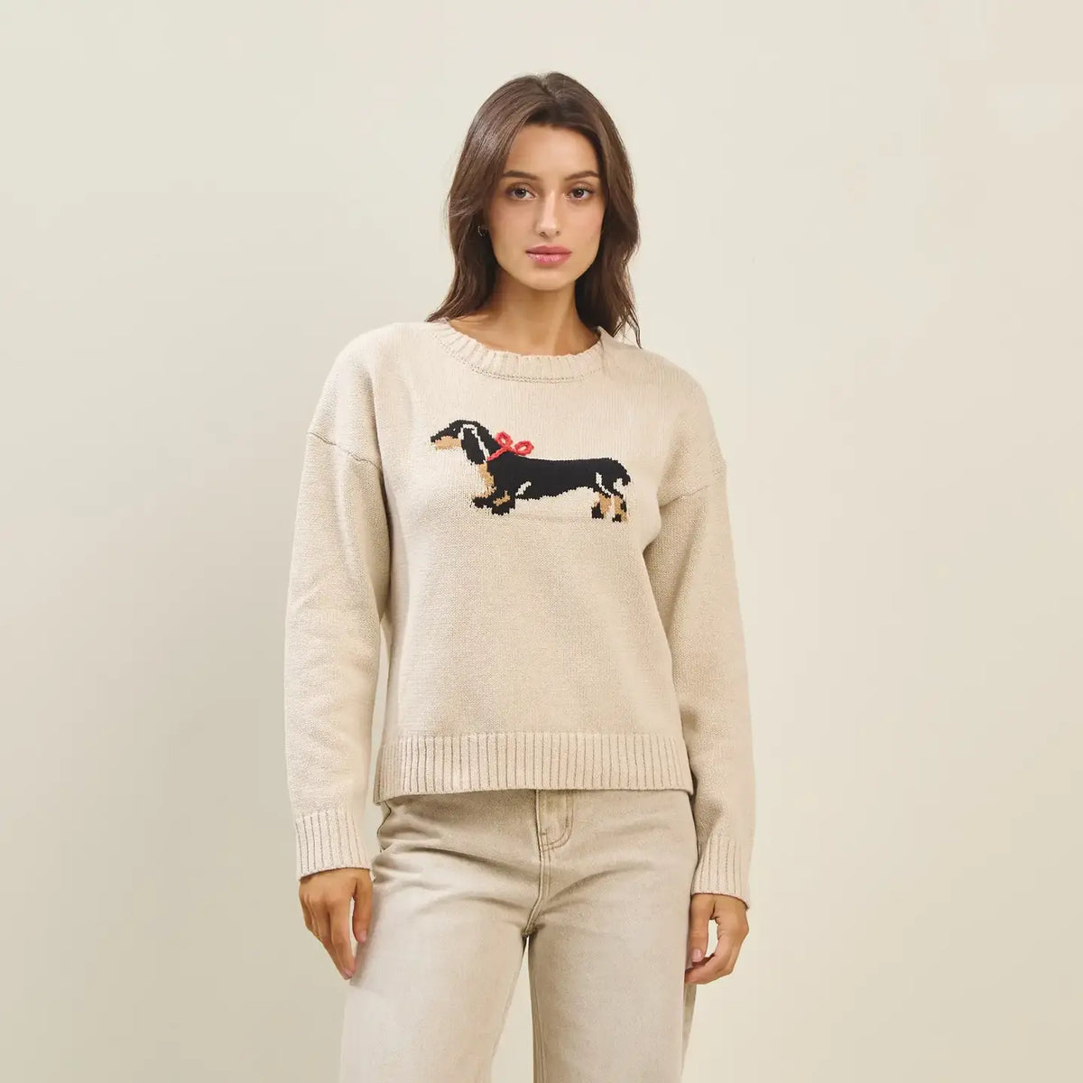 Dog bow sweater