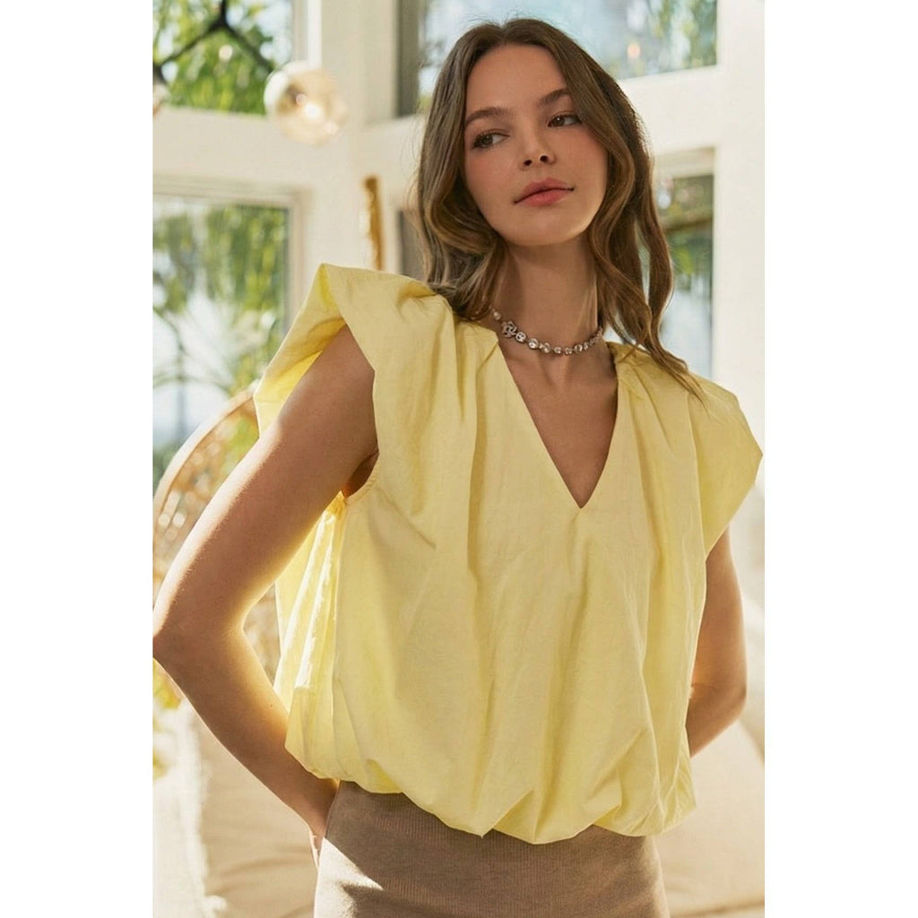 Quiet Elegance Sleeveless V Neck Blouse Top