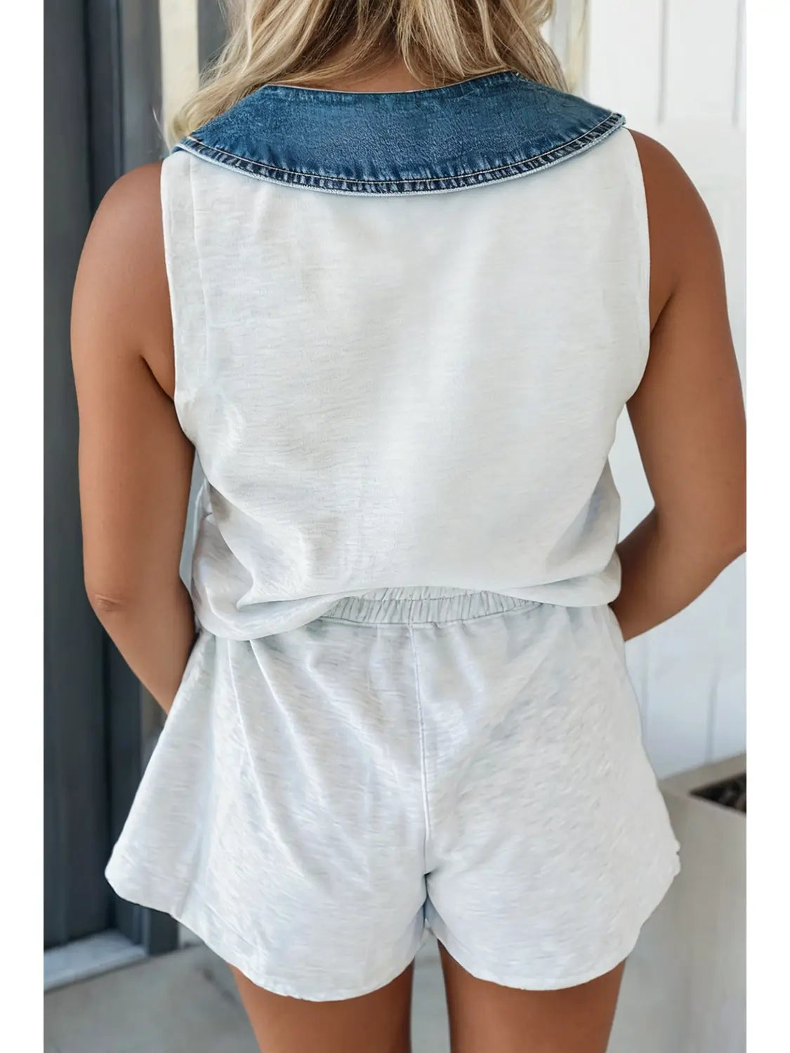 Denim trim sweat set PRE-ORDER