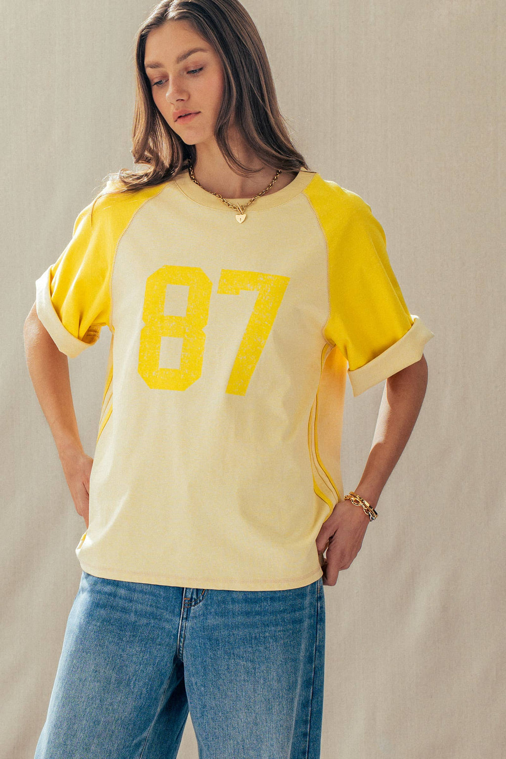 Vintage Varsity Graphic Raglan Sleeve Tee