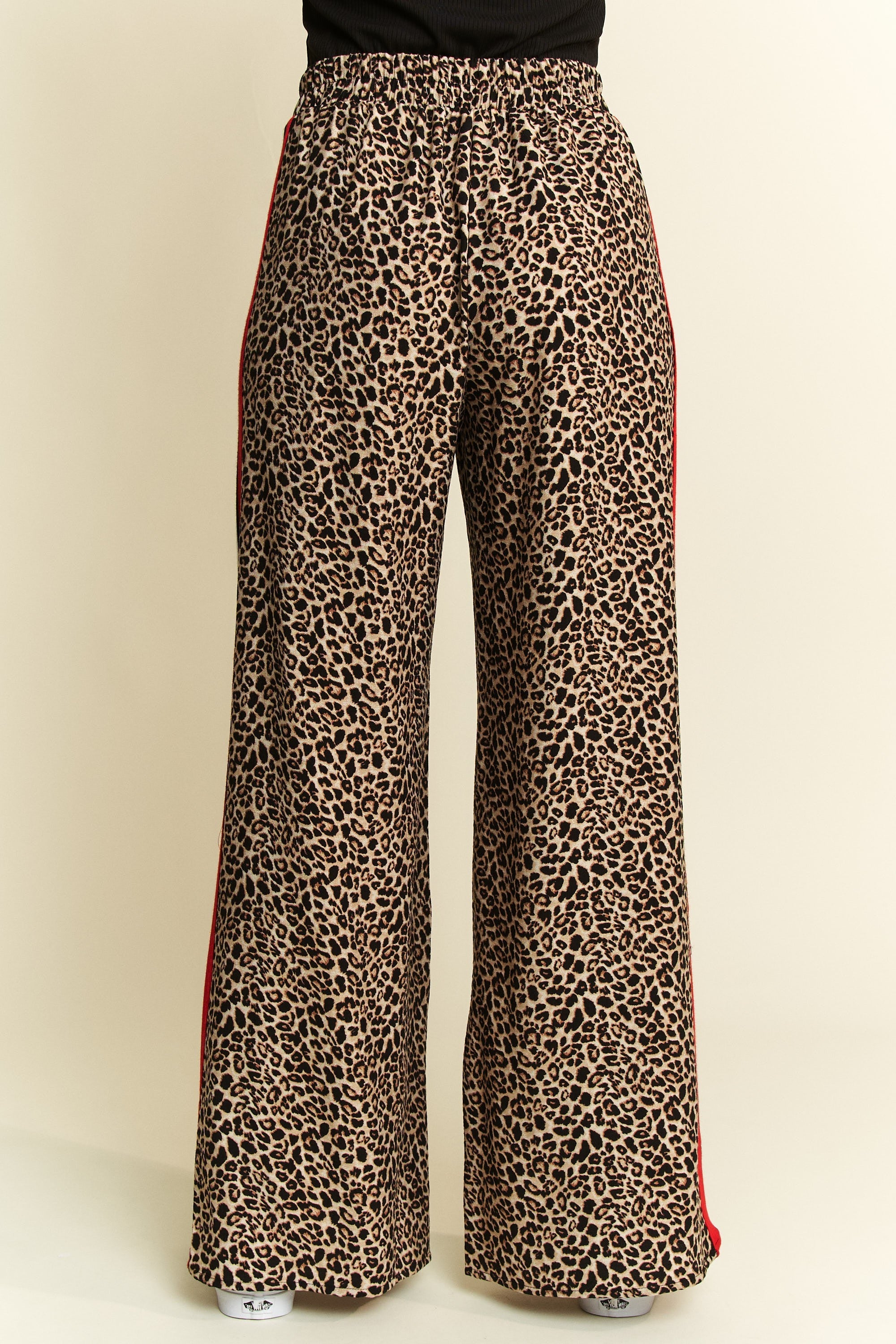 Leopard red striped pants