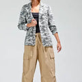 Camo button down blazer