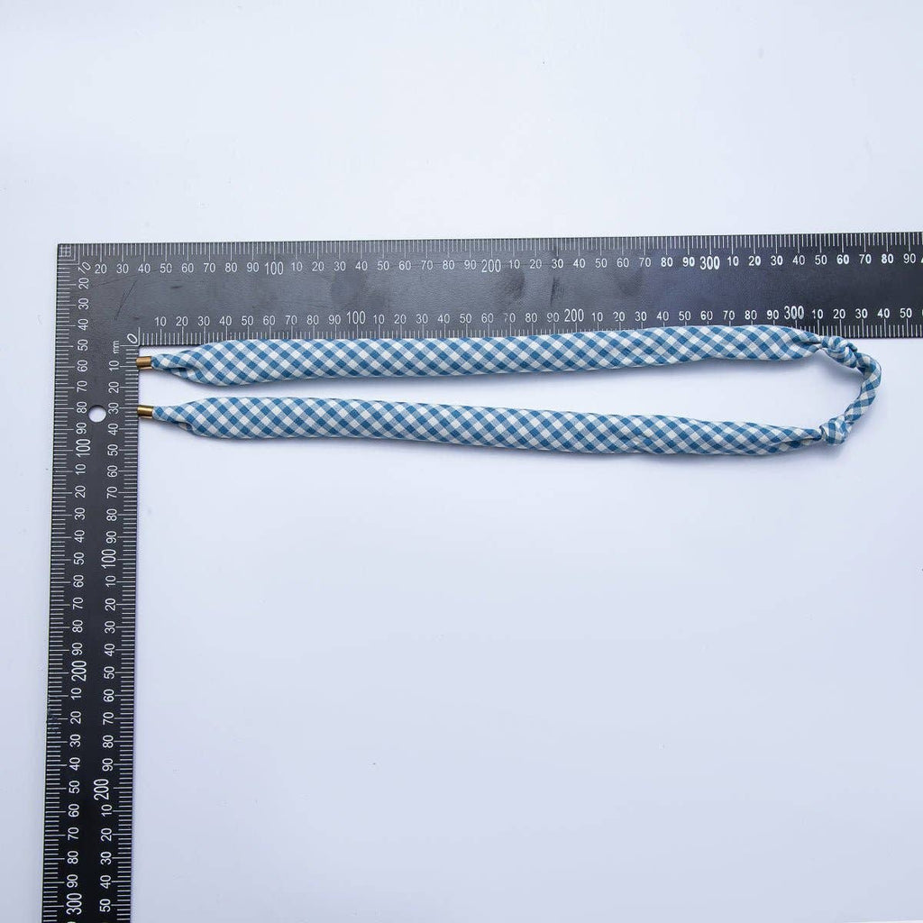 Stainless Steel Knotted Mini Gingham Bandana Scarf Necklace