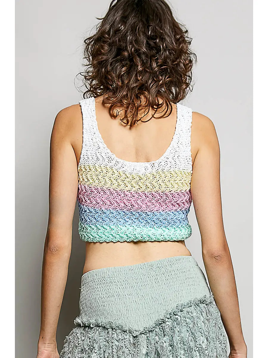 Pastel woven cropped tank
