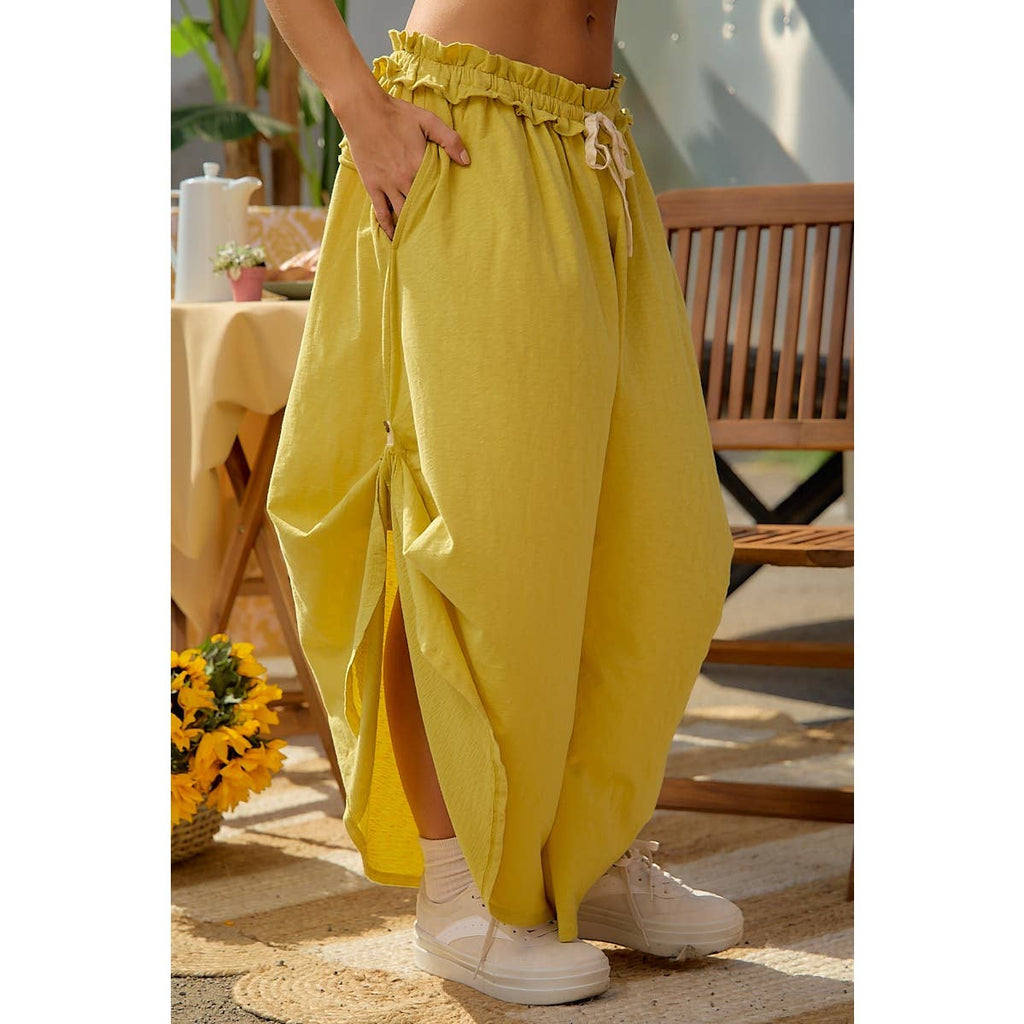 Mustard paperbag pants