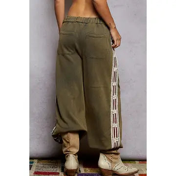 Side star knit pants