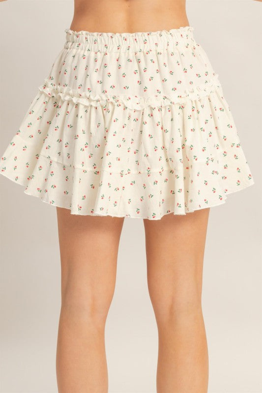 Berry ruffle skirt