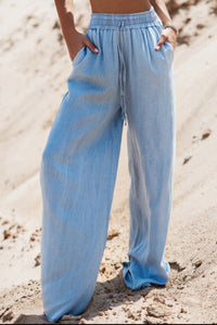 Chambray denim Drawstring Pants