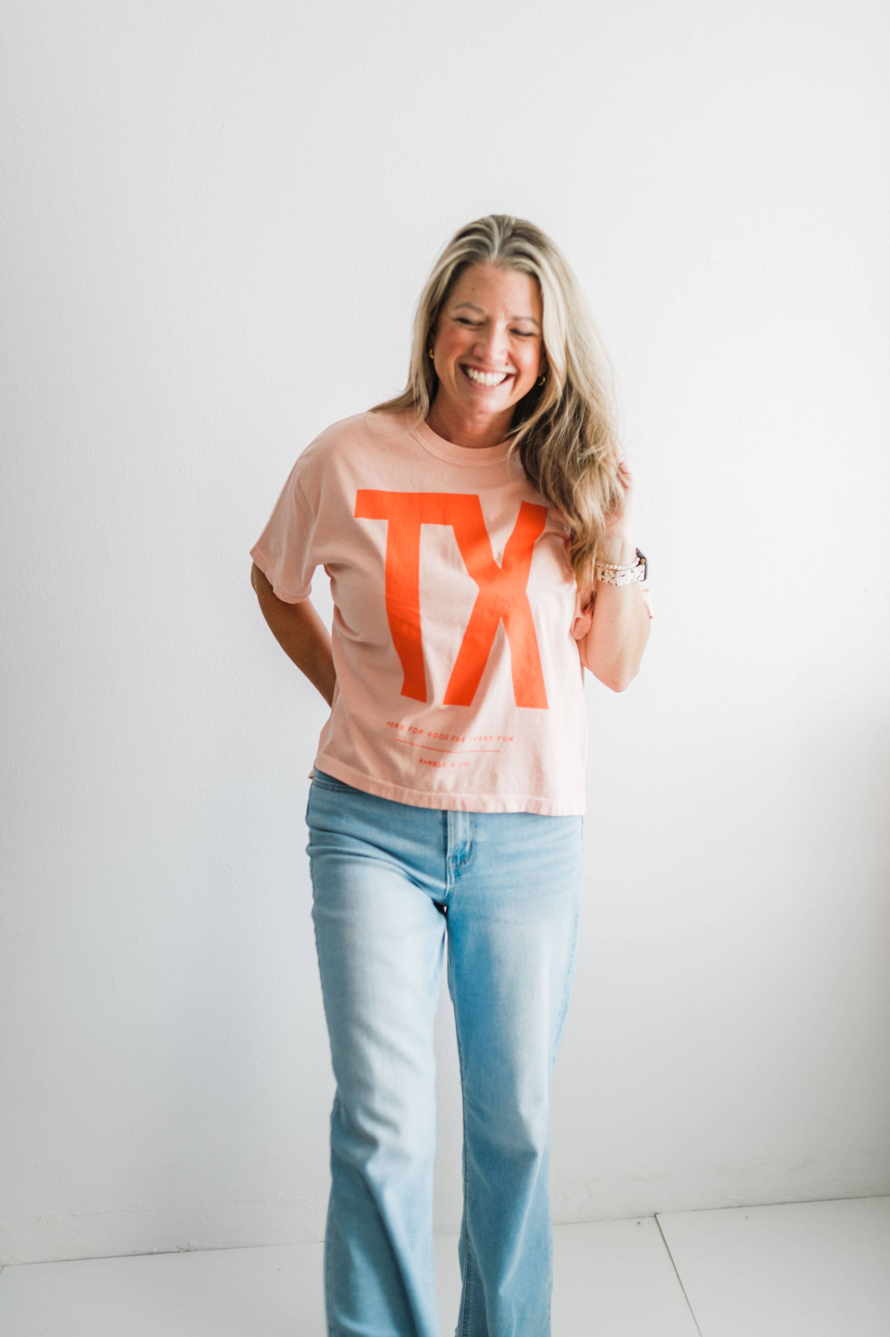 Tx | peachy comfort colors boxy cropped tee