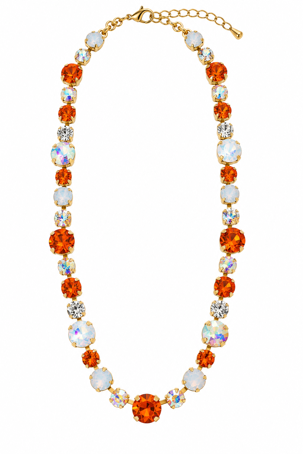 Orange Game Day Aspen Gemstone Tennis Necklace