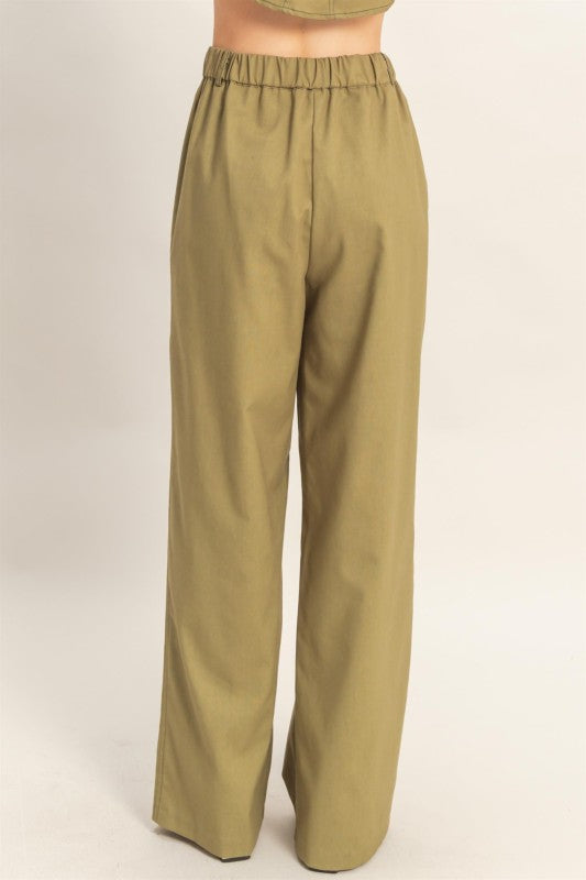 Big pocket wide leg pants