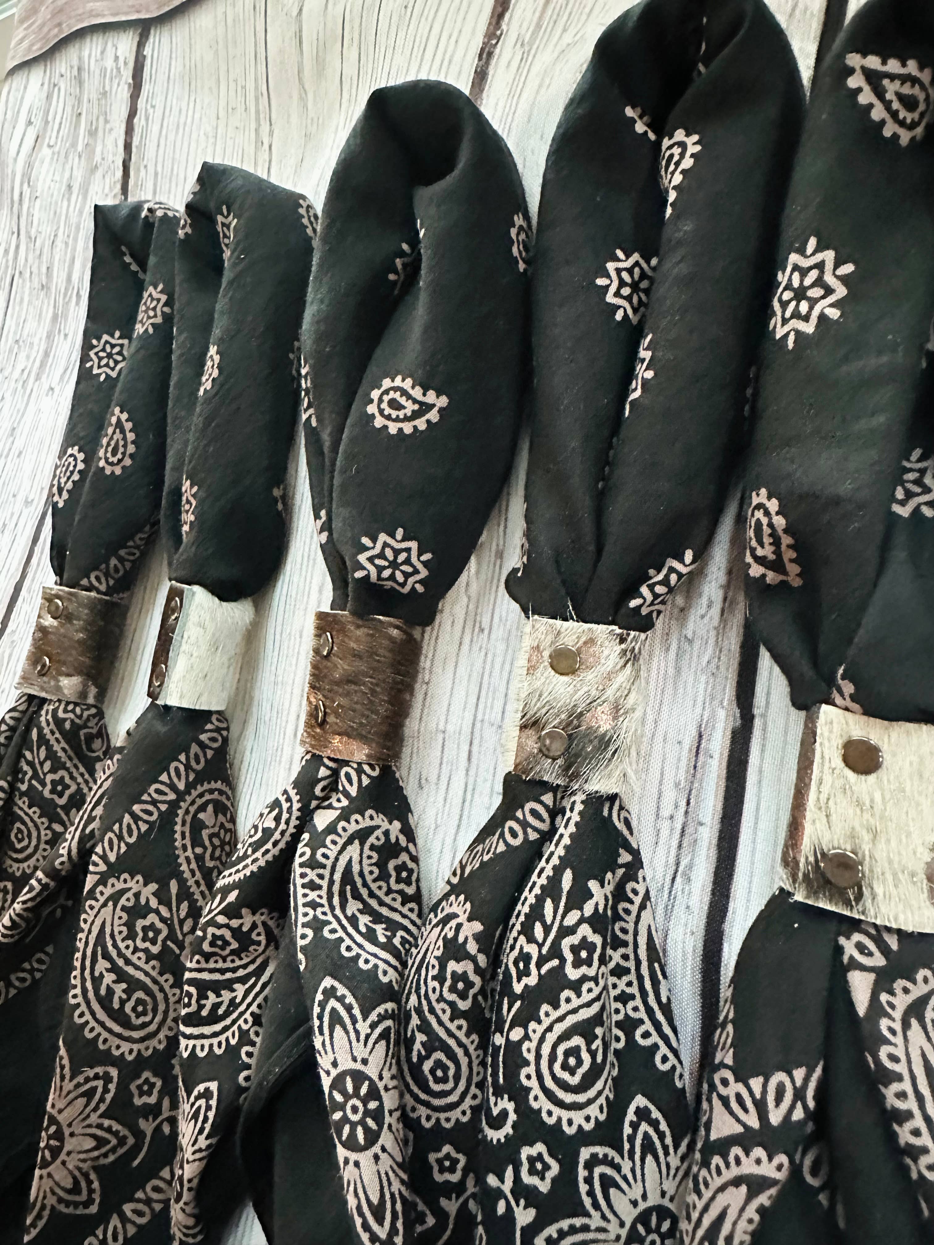 Black Hand Dyed Bandanas