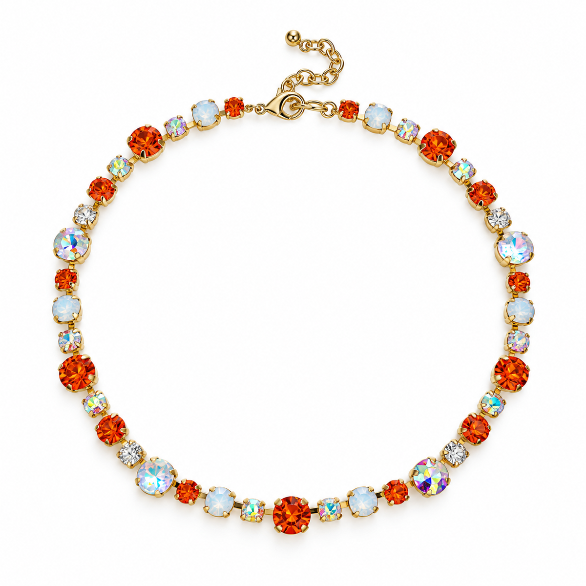Orange Game Day Aspen Gemstone Tennis Necklace