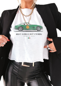 CROPPED HOT GIRLS HIT CURBS GRAPHIC TEE