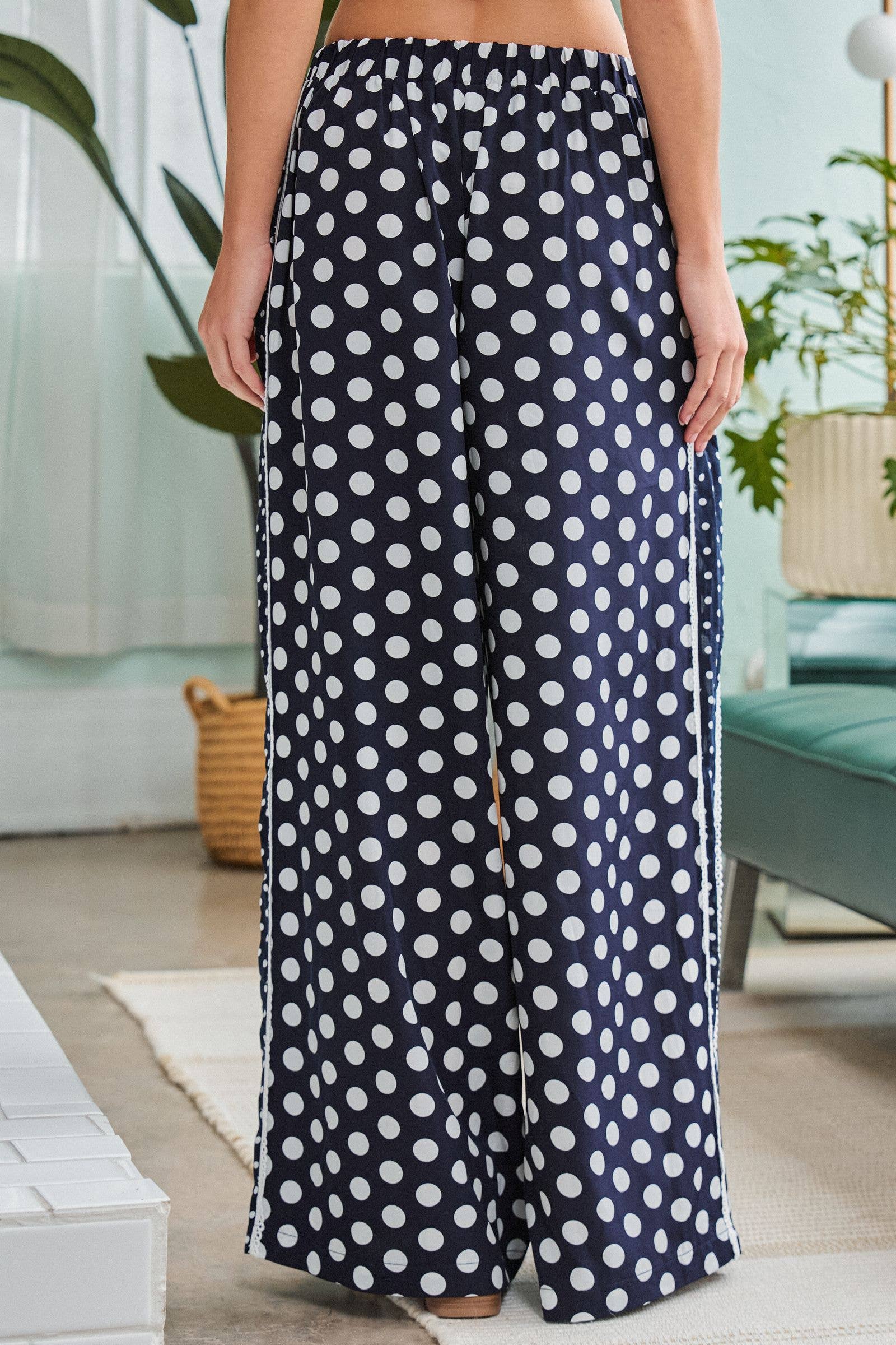 CONTRAST DOT SIDE PANEL PANTS