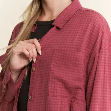 Lightweight gingham button down