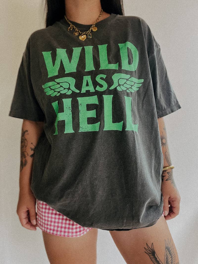 Wild as hell grunge Graphic Tee - Smoke