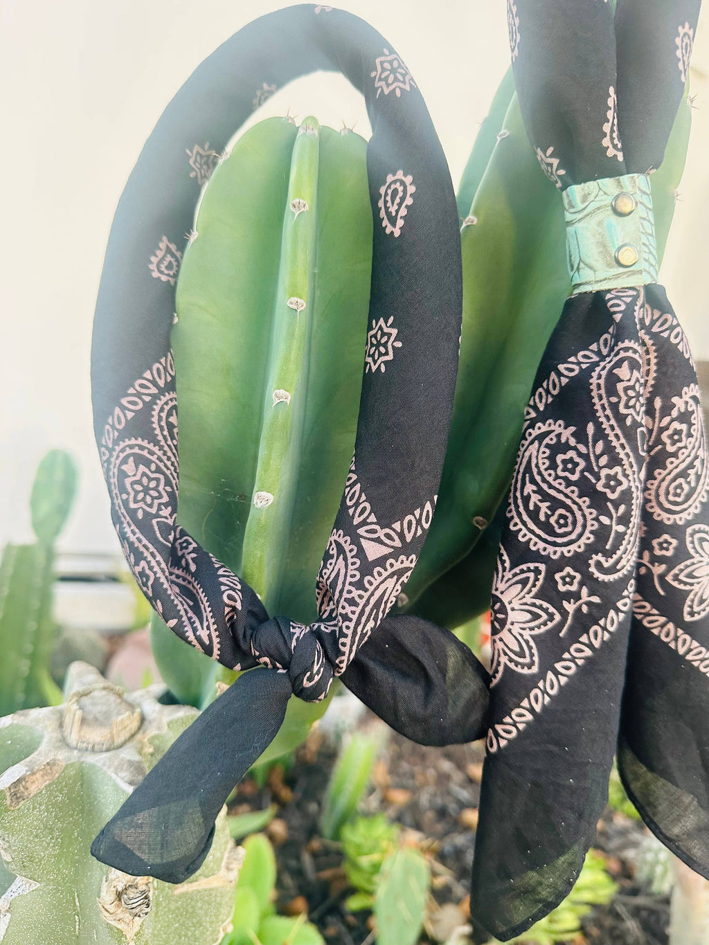 Black Hand Dyed Bandanas