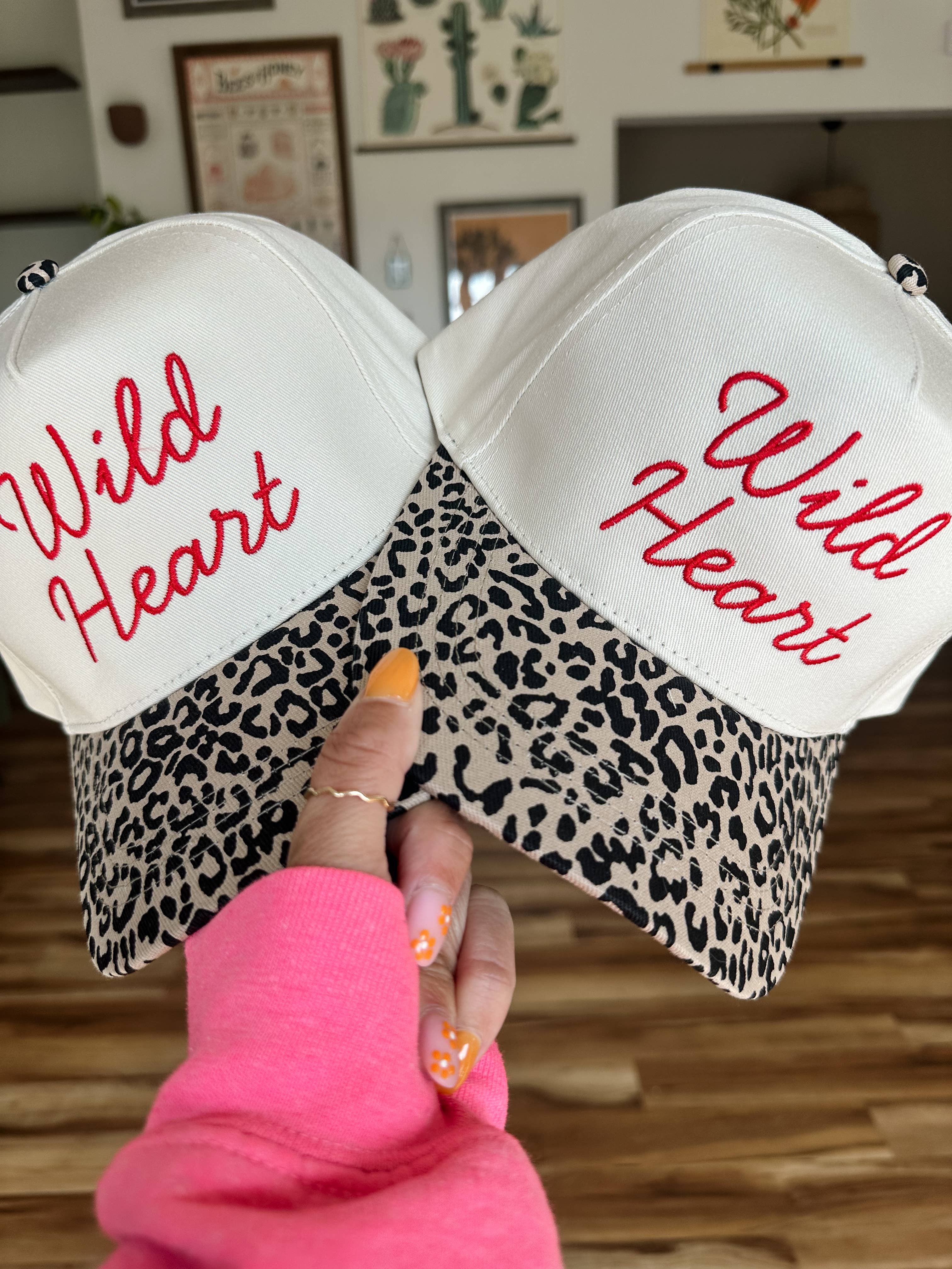 Wild Heart Leopard Embroidered Hat