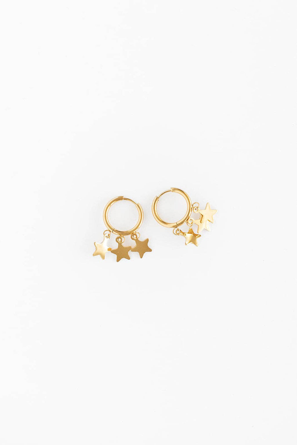 Triple Star Hoop Earrings - Hypoallergenic, Girl Gift