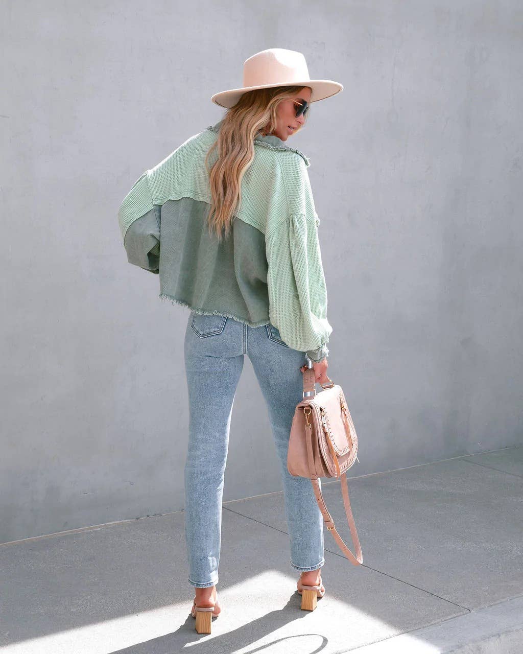two toned cropped shacket