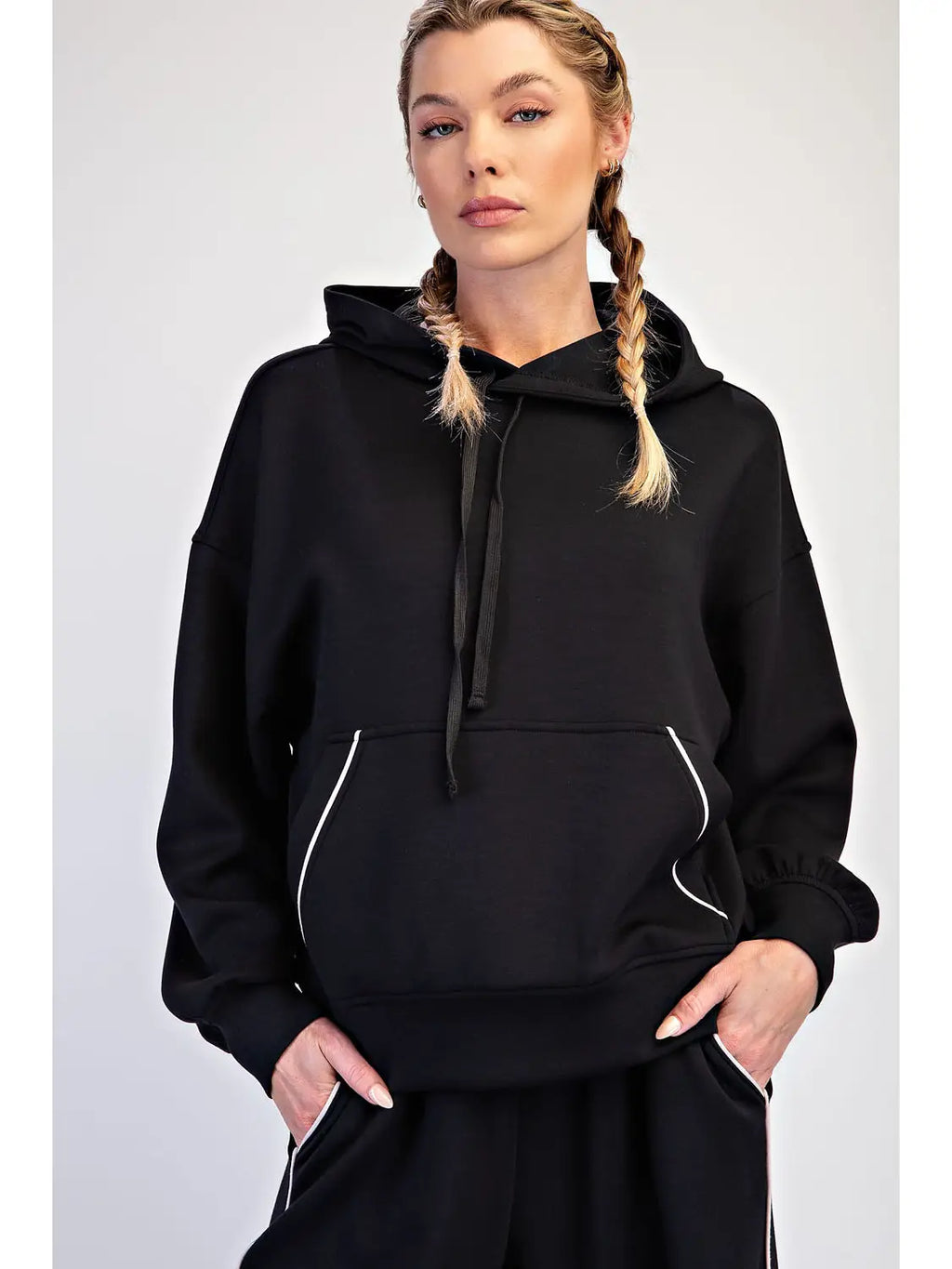 Luxe piping hoodie set