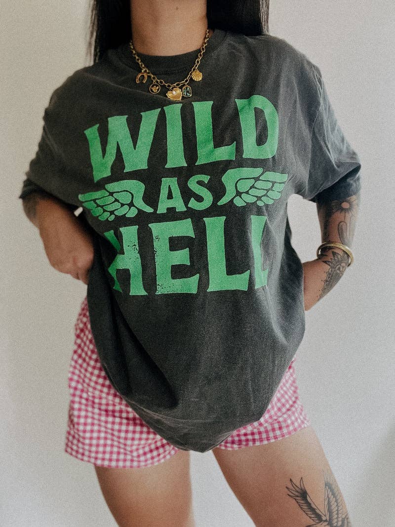 Wild as hell grunge Graphic Tee - Smoke