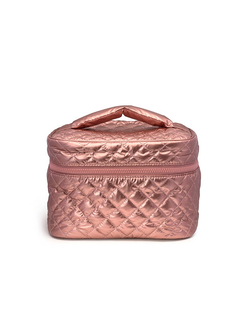Cosmetic Travel Case / Makeup Bag - Metallic Rose Gold