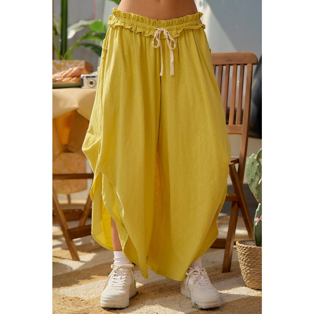 Mustard paperbag pants