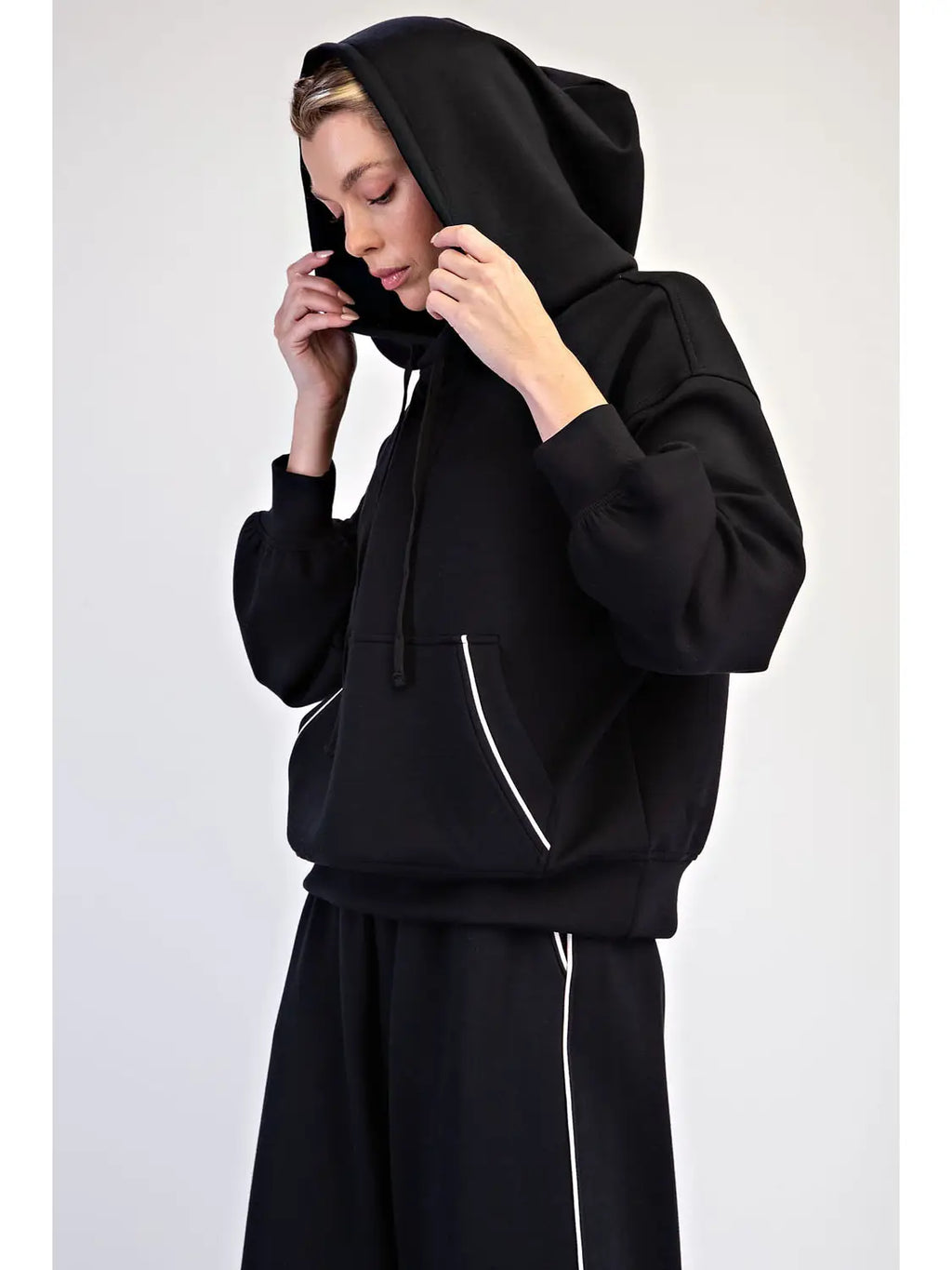 Luxe piping hoodie set