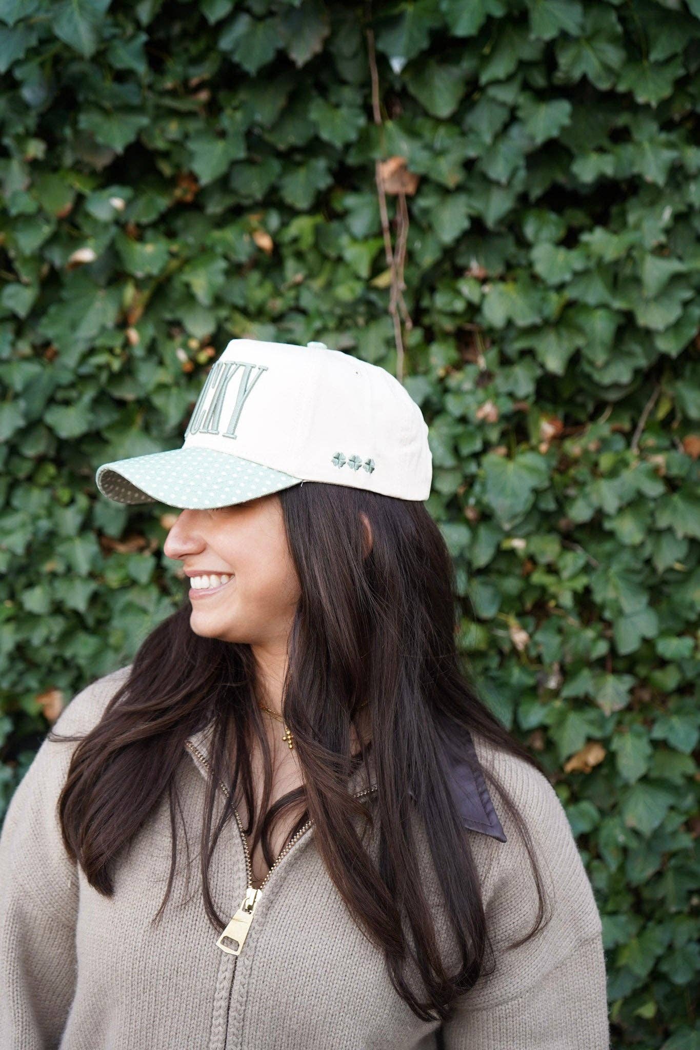 Lucky - Green Polka Dot Trucker Hat