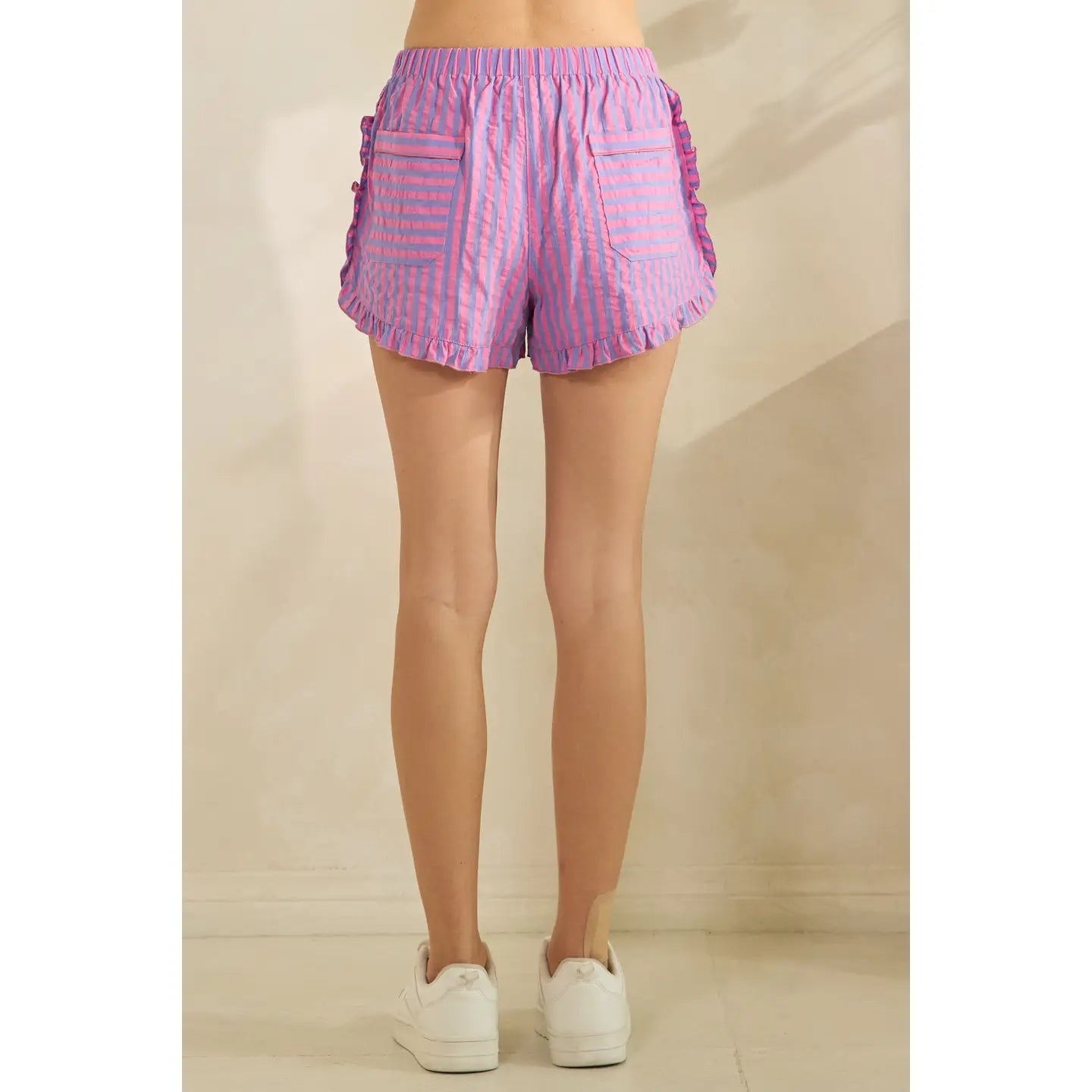 Stripped ruffle short
