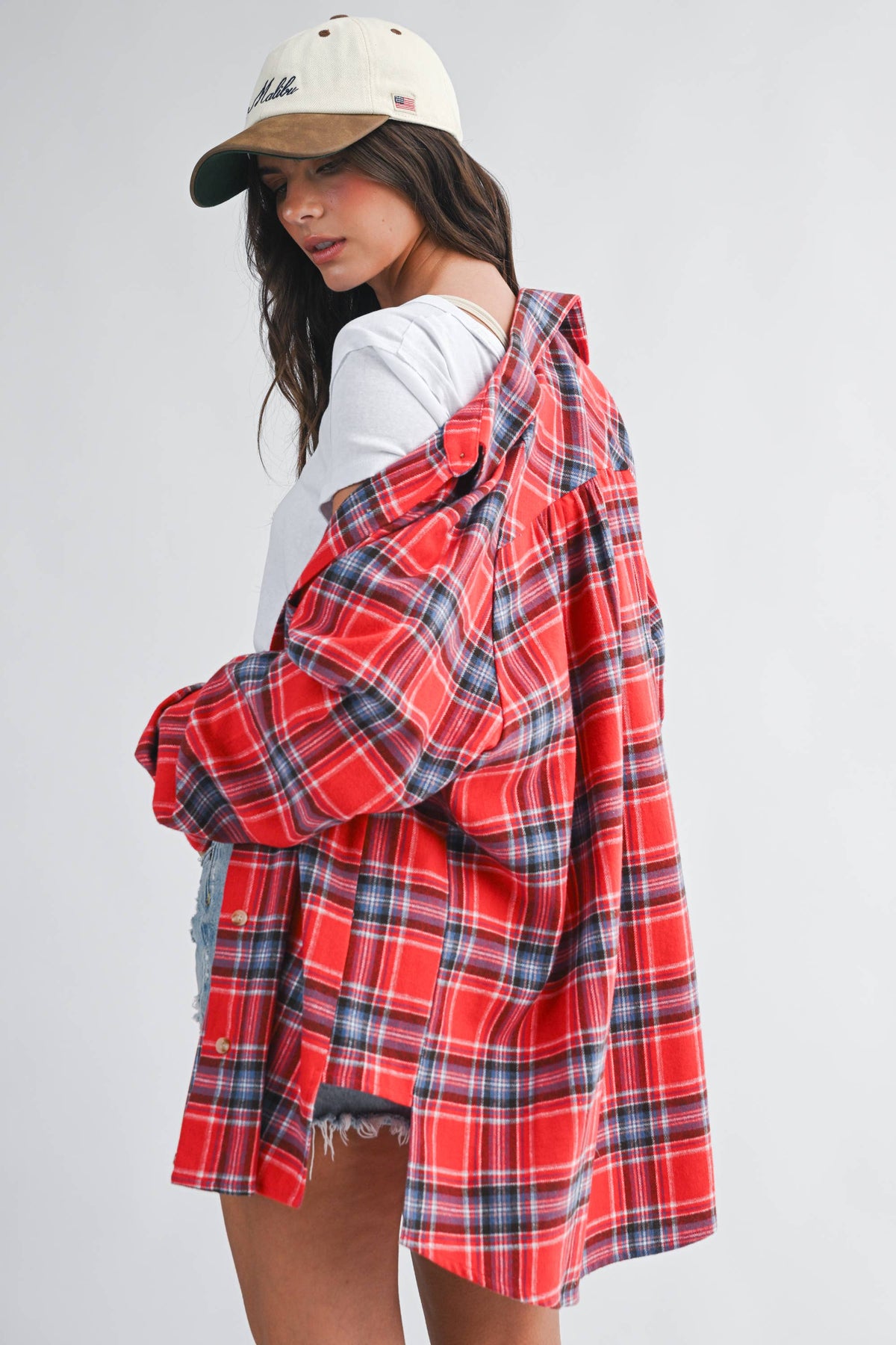 Oversized Plaid Button Down Shirt