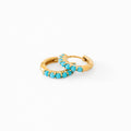 Turquoise Hoop Earrings - Hypoallergenic, Flat Back, Girl