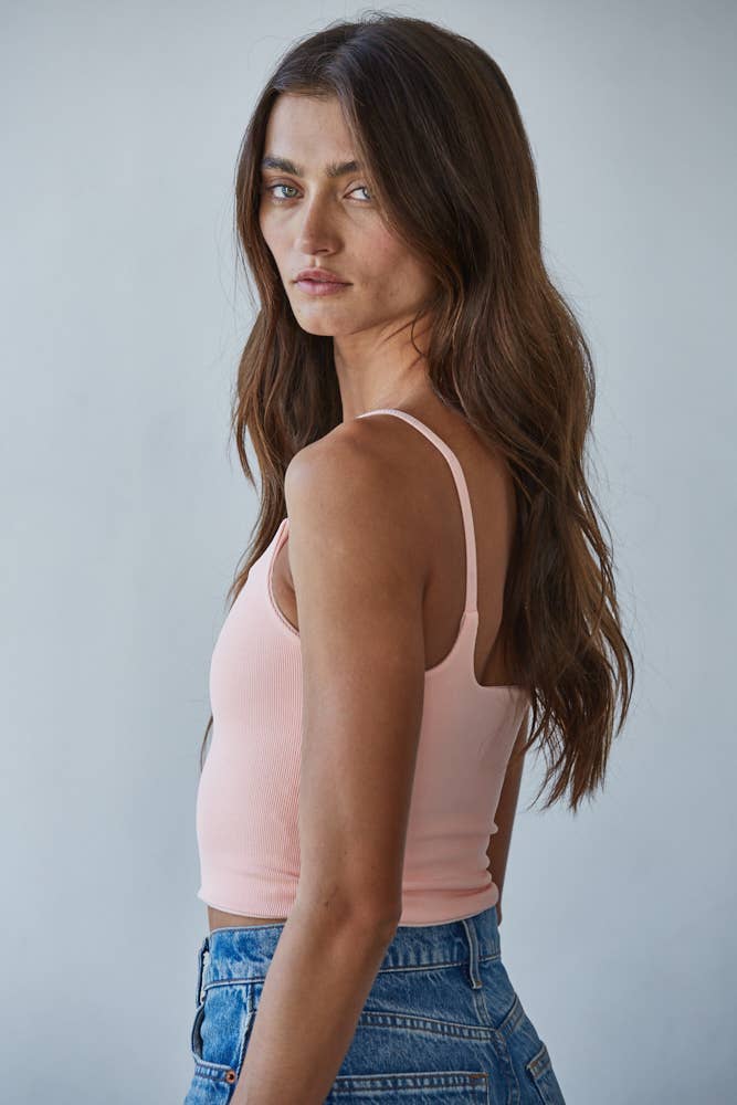 Knit Striped Seamless Cami Reversible