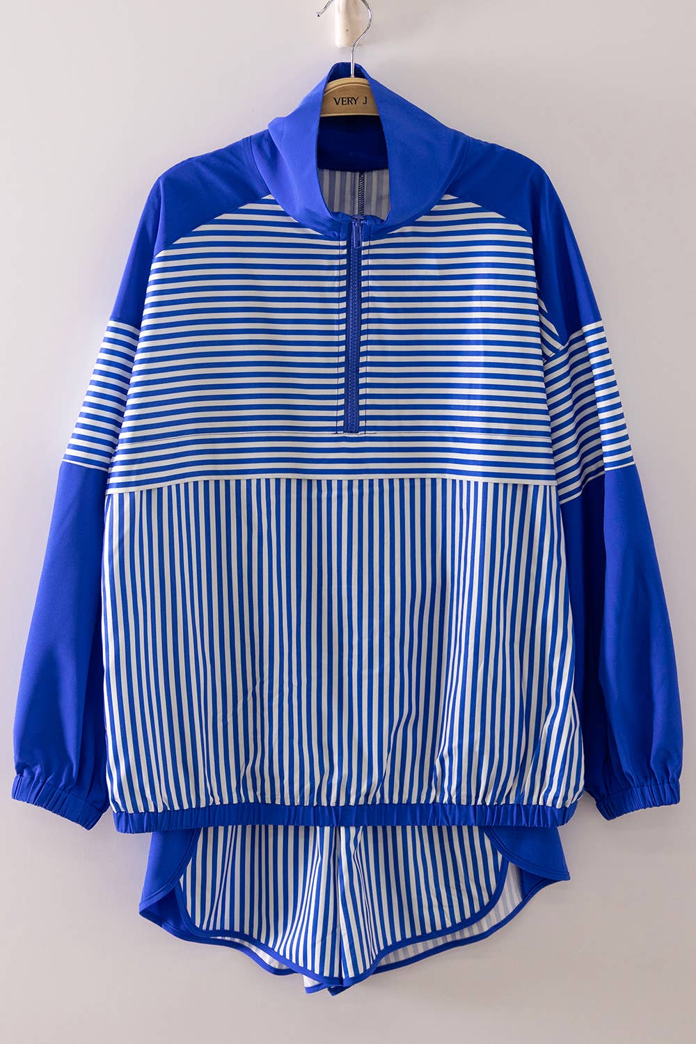 Stripe Active Top & Shorts Set