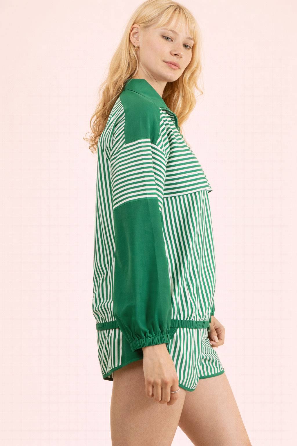 Stripe Active Top & Shorts Set