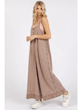 Mineral Wash Ankle Detail Wide Leg Jumpsuit