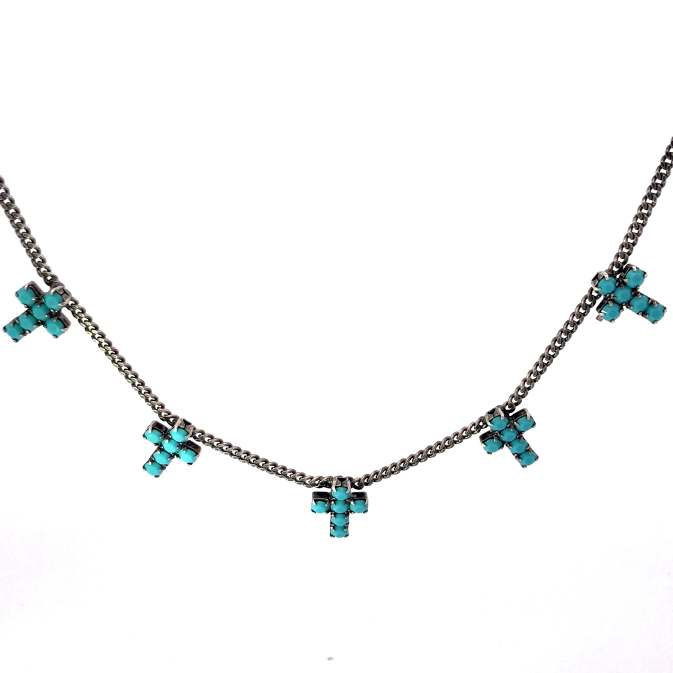 Multi Cross Necklace In Turquoise