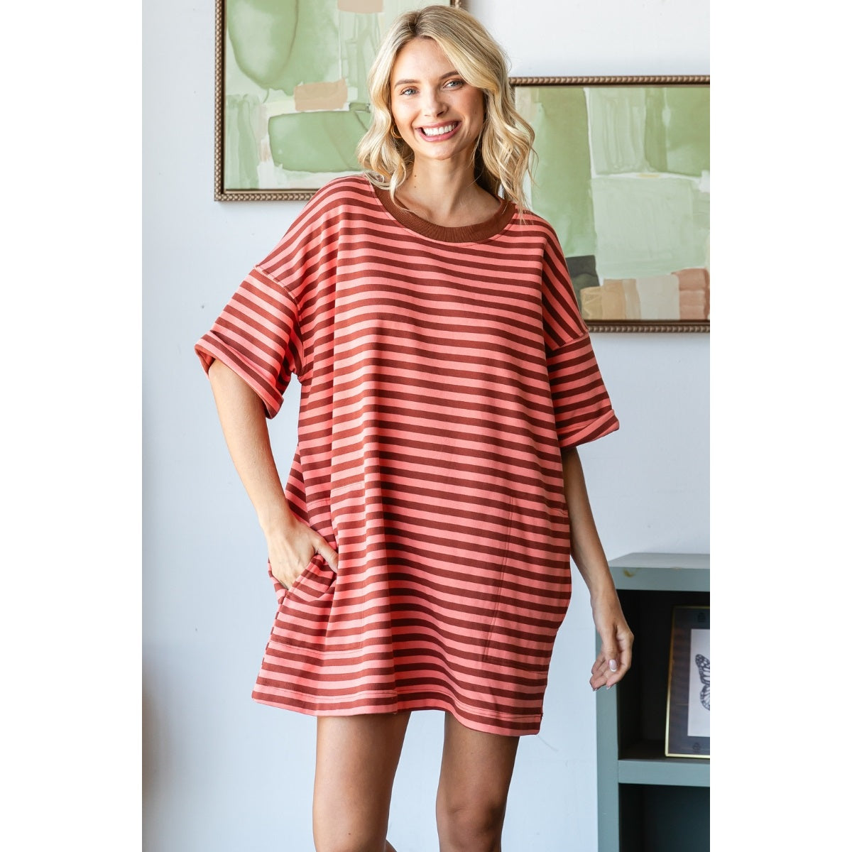 Striped oversized dress