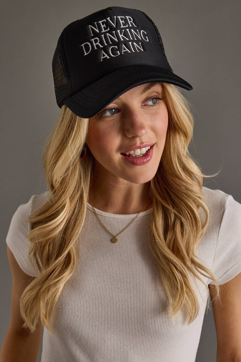 Black Never Drinking Again Trucker Hat