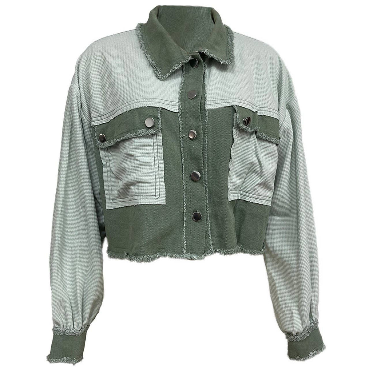 two toned cropped shacket